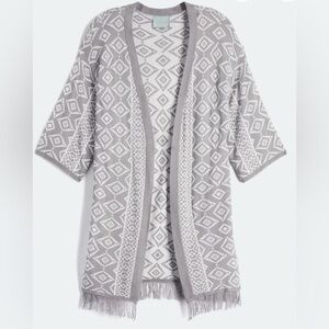 Skies Are Blue Geometric Gray Cardigan